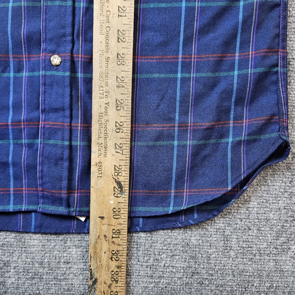Vintage Sir Pendleton Plaid Wool Flannel Shirt M Blue Green 80s 90s USA - Picture 7 of 12